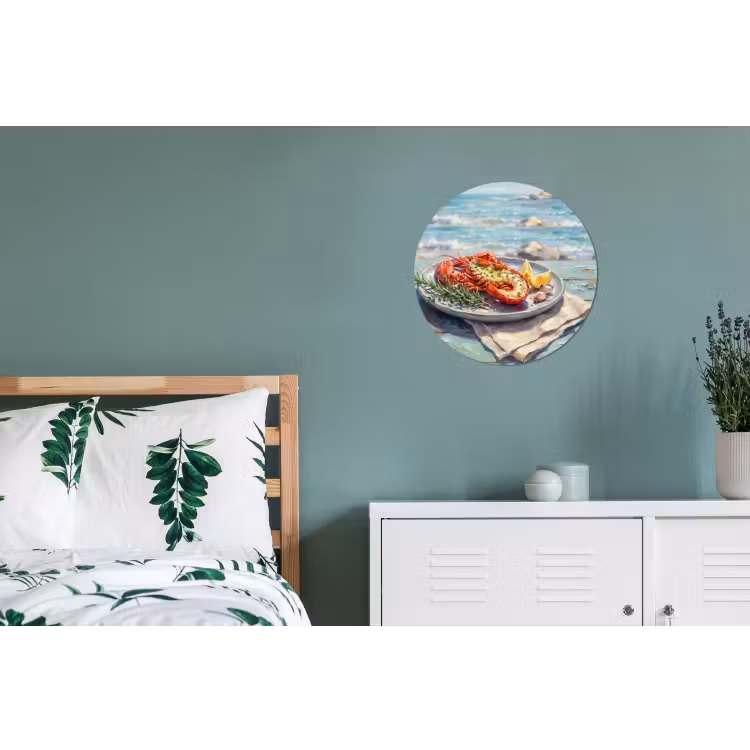 Wandcirkel - Aluminium - Eten - Zee - Kust - Modern - Blauw — 4