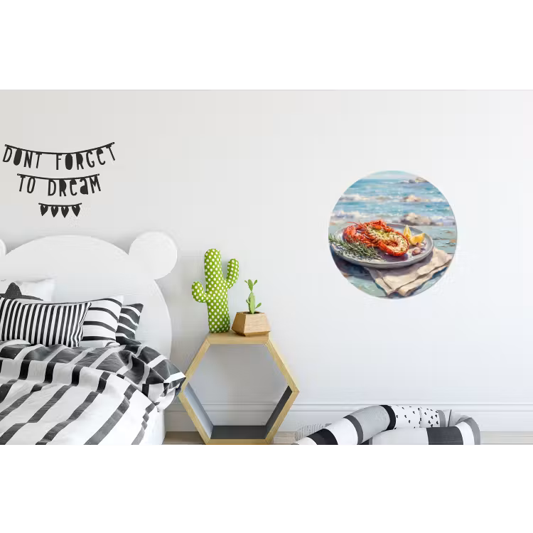 Wandcirkel - Aluminium - Eten - Zee - Kust - Modern - Blauw — 5