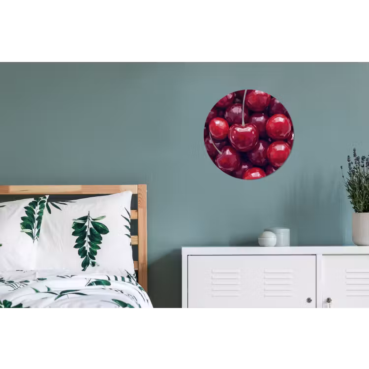 Wandcirkel - Aluminium - Fruit - Kersen - Eten - Modern - Rood — 4
