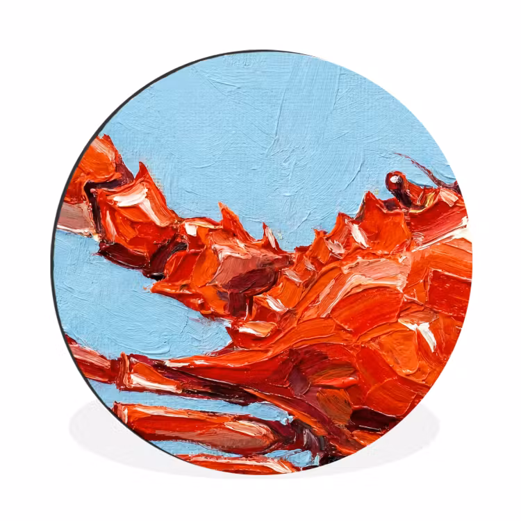 Wandcirkel - Aluminium - Krab - Zee - Dieren - Abstract - Rood — 1