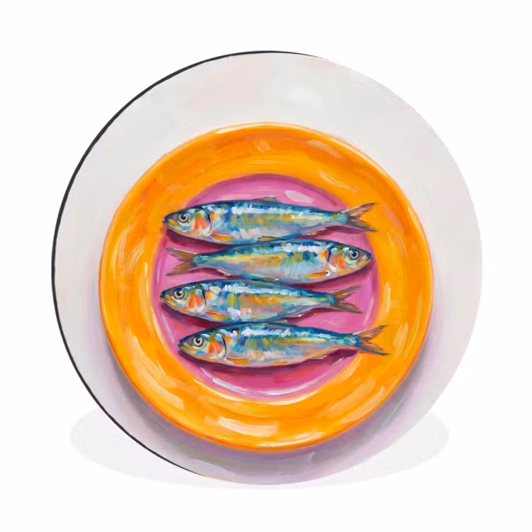 Wandcirkel - Aluminium - Vis - Vier - Eten - Modern - Kleurrijk — 1