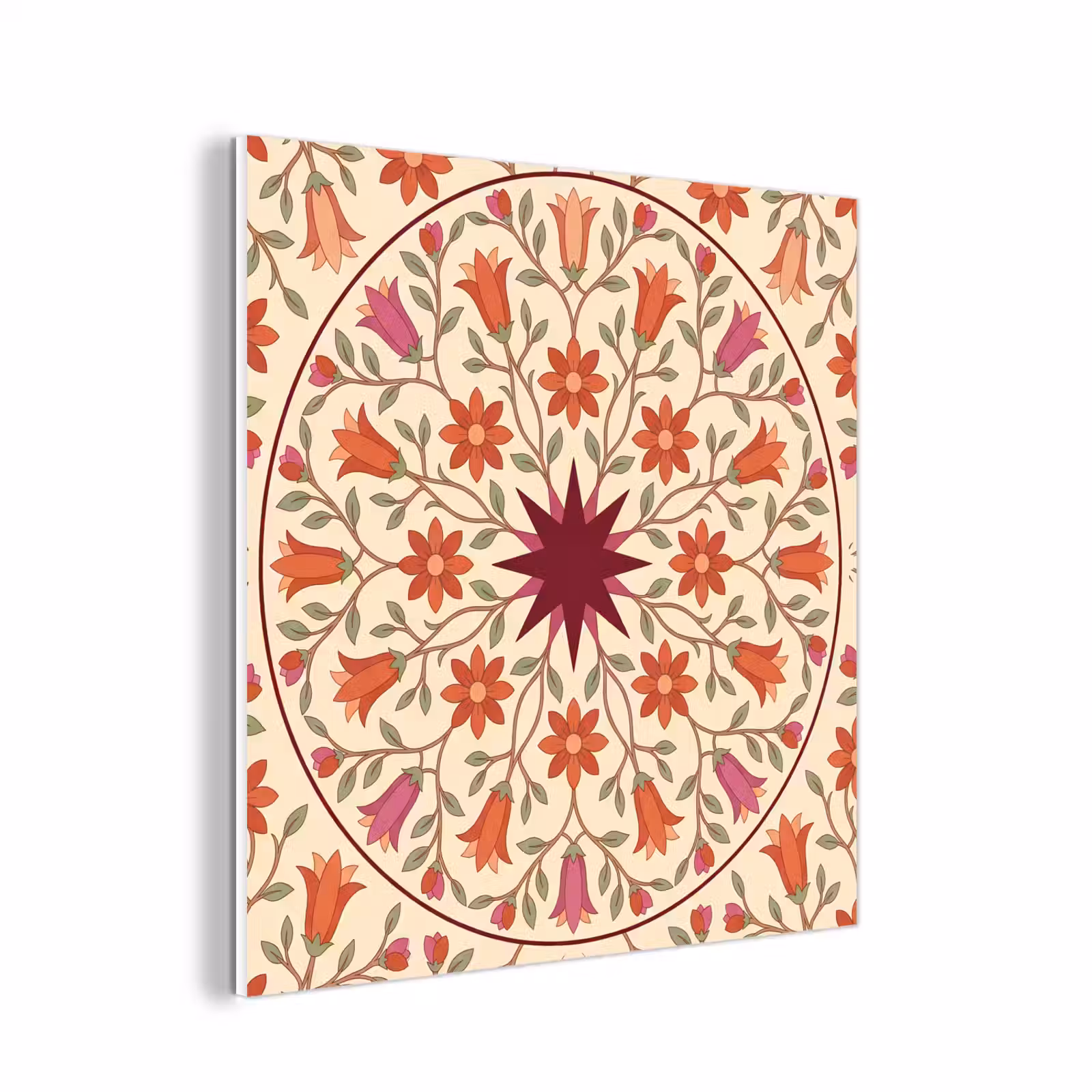 Forex - Bloemen - Mandala - Decoratief - Rood — 1