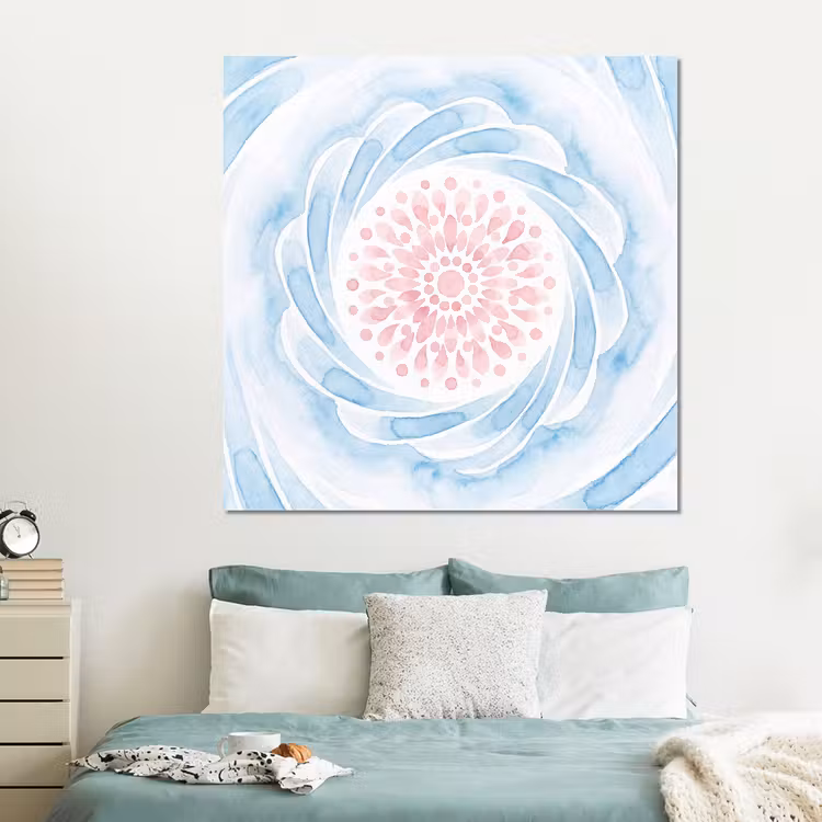 Forex - Abstract - Bloemvorm - Aquarel - Roze - Blauw — 2