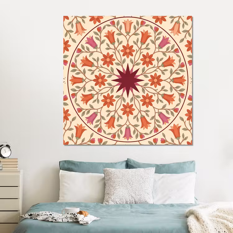Forex - Bloemen - Mandala - Decoratief - Rood — 2