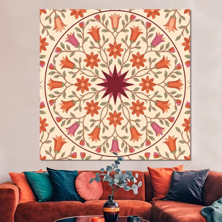 Forex - Bloemen - Mandala - Decoratief - Rood — 3