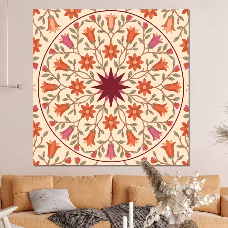 Forex - Bloemen - Mandala - Decoratief - Rood — 4