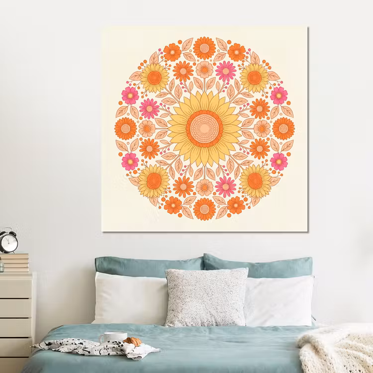 Forex - Bloemen - Mandala - Patroon - Kleurrijk — 2