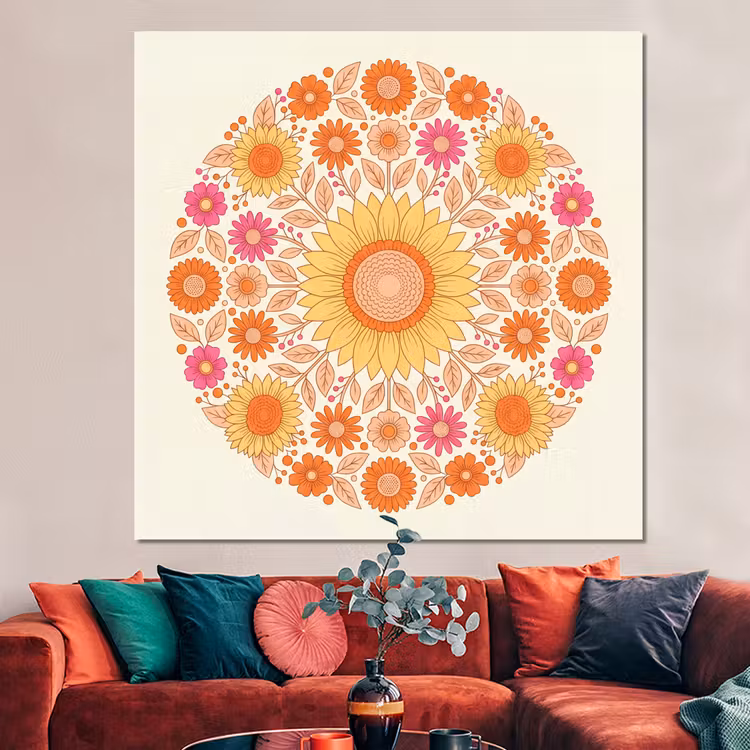 Forex - Bloemen - Mandala - Patroon - Kleurrijk — 3