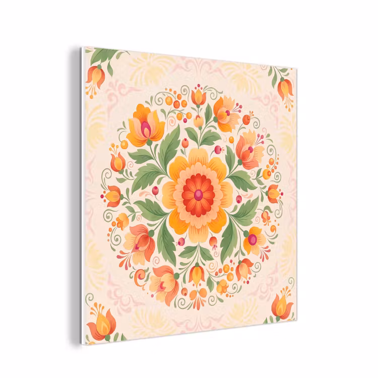 Forex - Bloemen - Patroon - Decoratief - Oranje — 1
