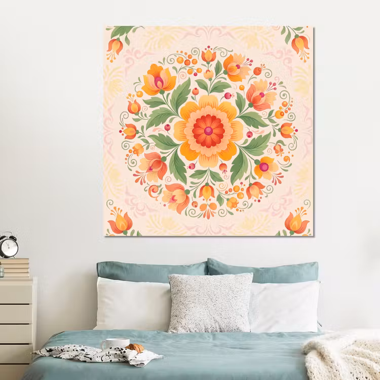 Forex - Bloemen - Patroon - Decoratief - Oranje — 2