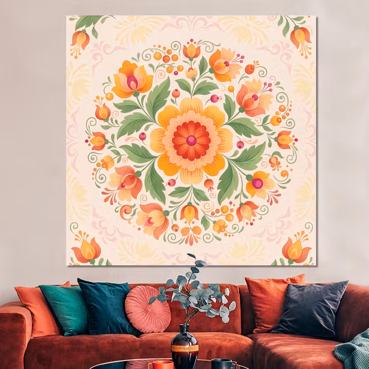 Forex - Bloemen - Patroon - Decoratief - Oranje — 3