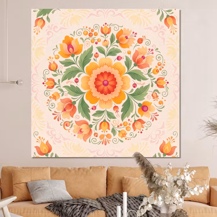 Forex - Bloemen - Patroon - Decoratief - Oranje — 4