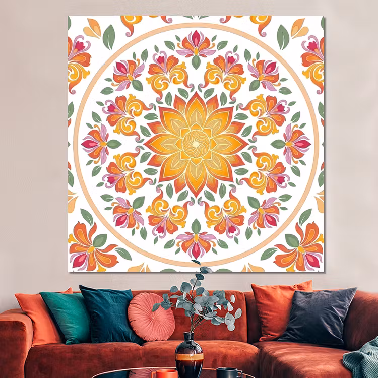 Forex - Mandala - Bloemen - Decoratie - Kleurrijk - Abstract — 3