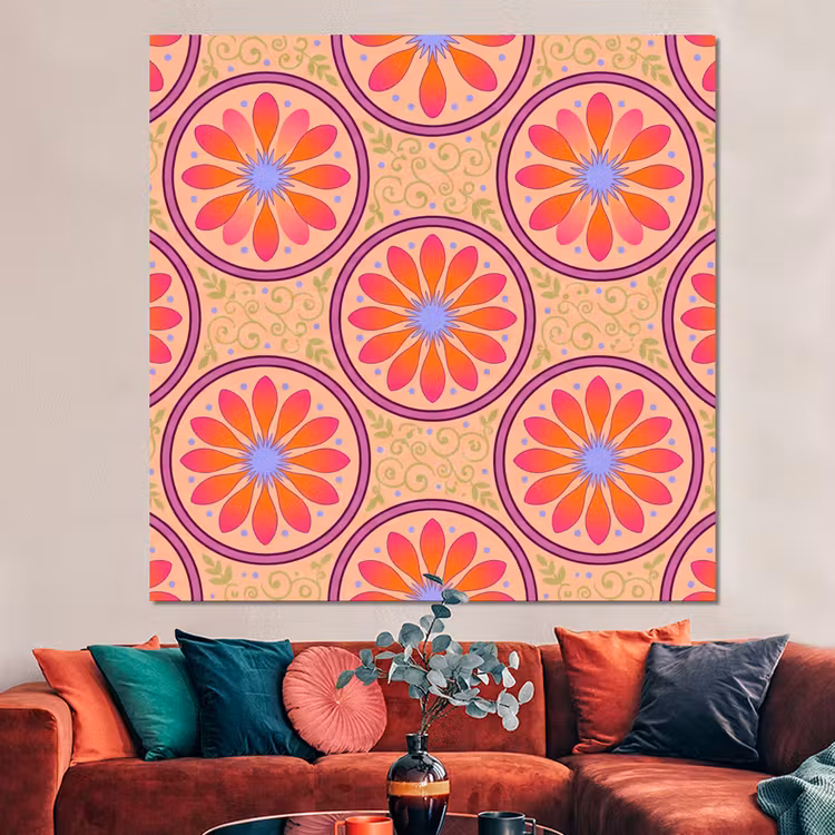 Forex - Patroon - Bloemen - Decoratief - Kleurrijk - Modern — 3