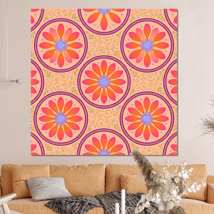 Forex - Patroon - Bloemen - Decoratief - Kleurrijk - Modern — 4