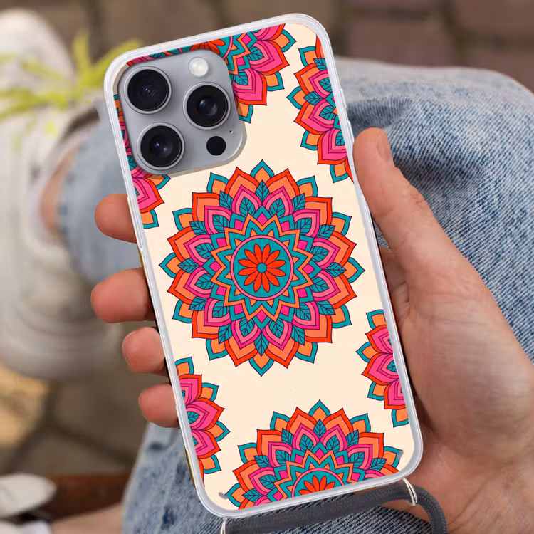 Telefoonhoesje met koord - Mandala - Patroon - Abstract - Kleurrijk - Modern — 2