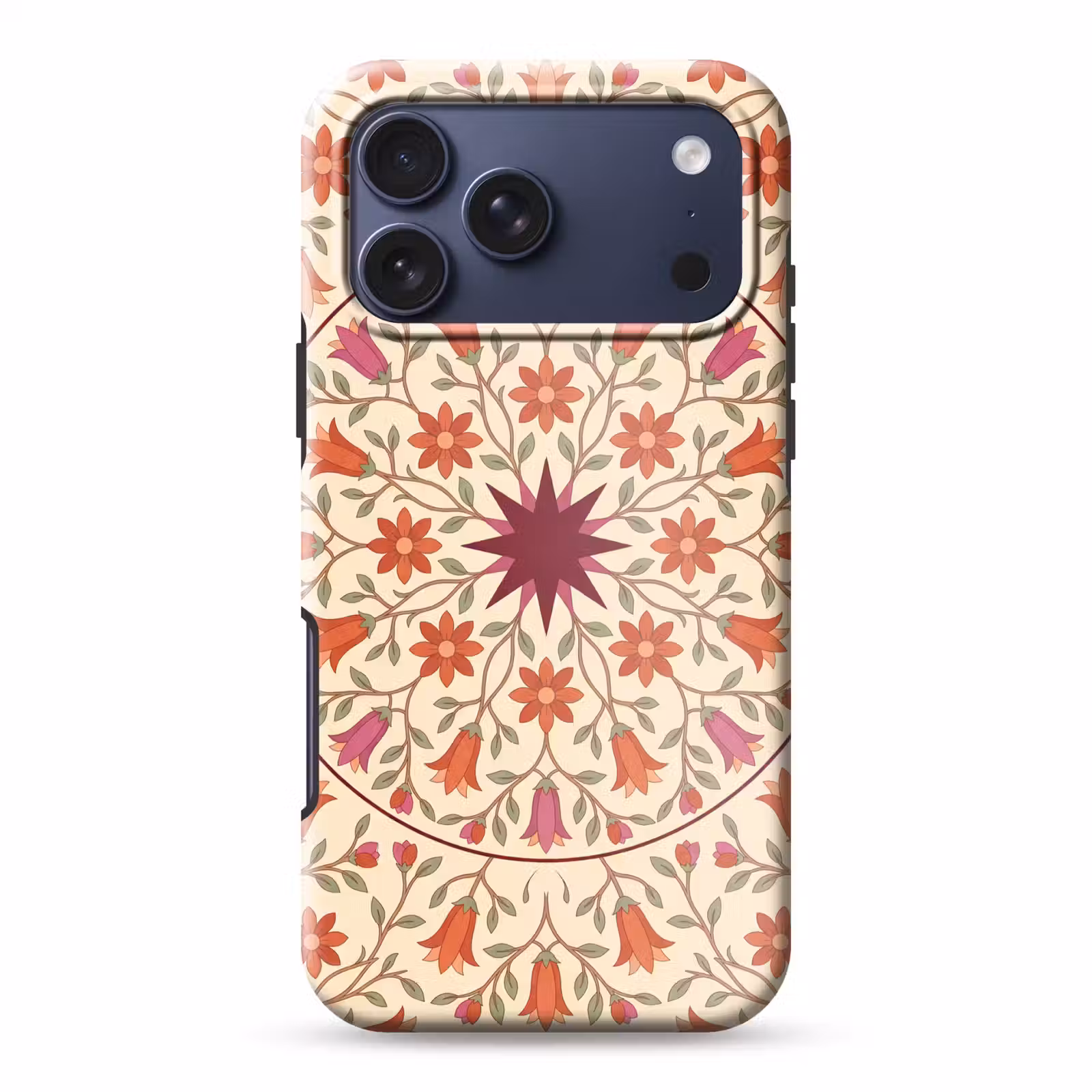 Telefoonhoesje Toughcase - Bloemen - Mandala - Decoratief - Rood — 1