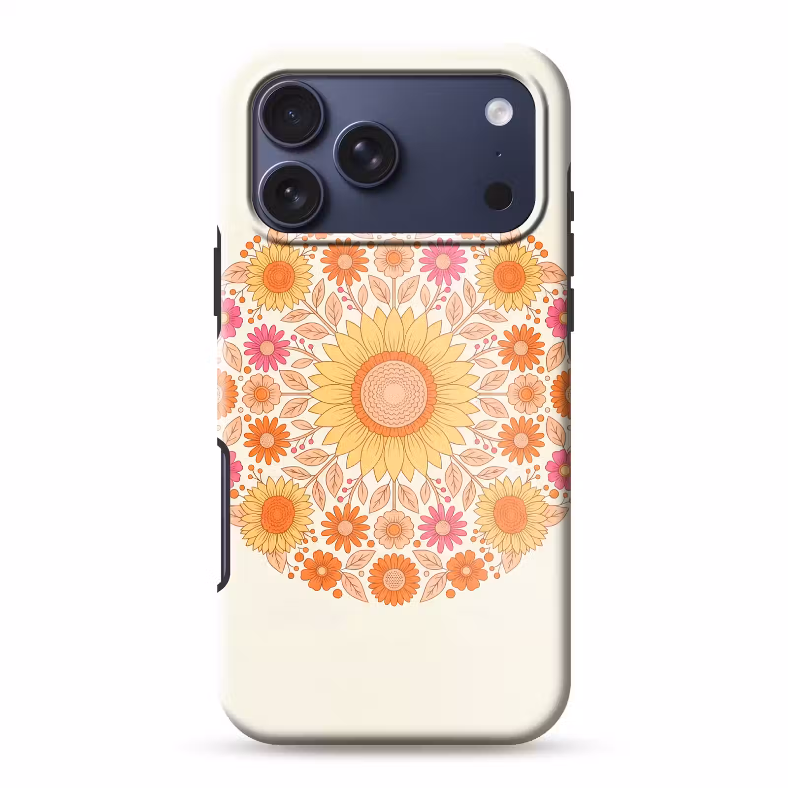 Telefoonhoesje Toughcase - Bloemen - Mandala - Patroon - Kleurrijk — 1