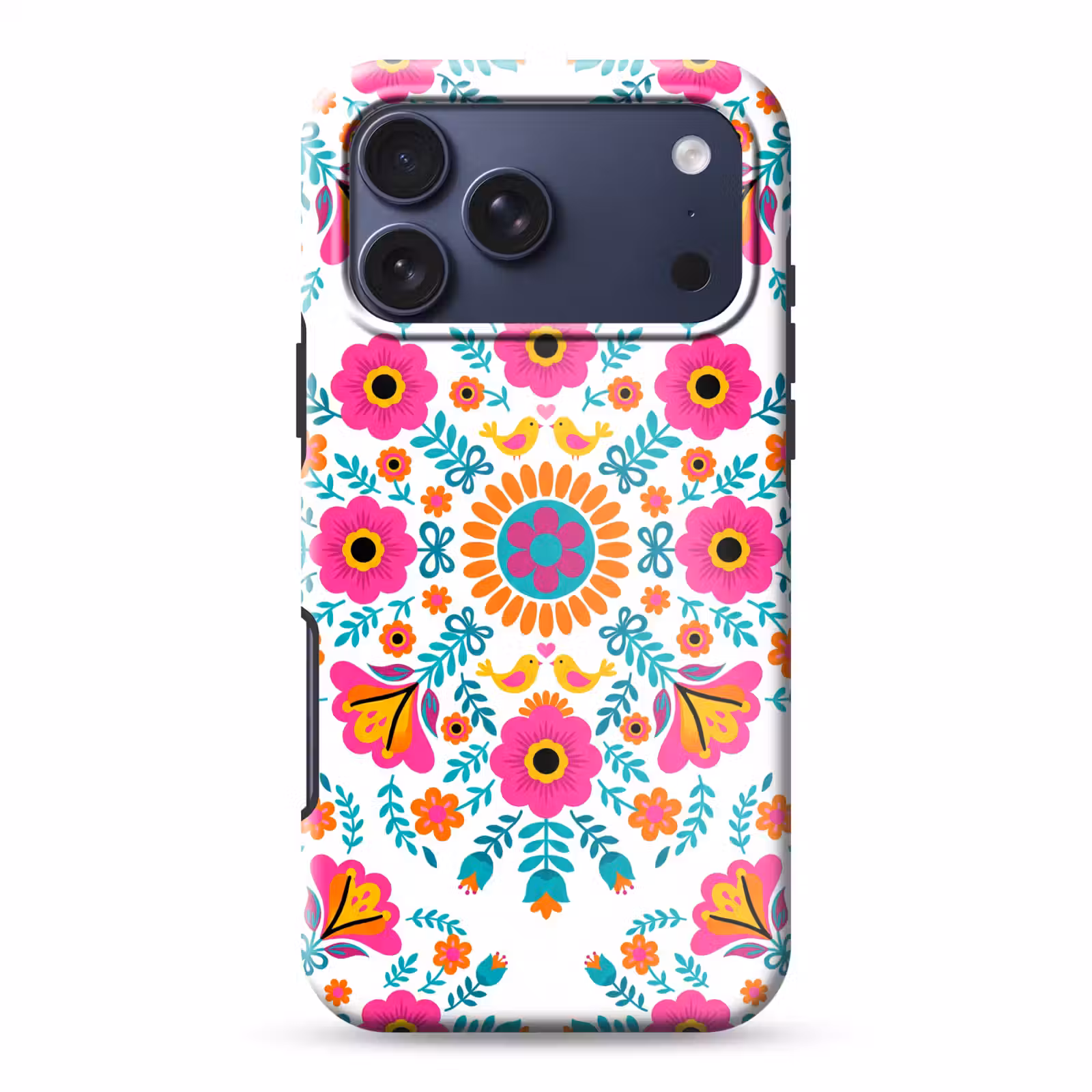 Telefoonhoesje Toughcase - Bloemen - Vogel - Patroon - Kleurrijk - Modern — 1