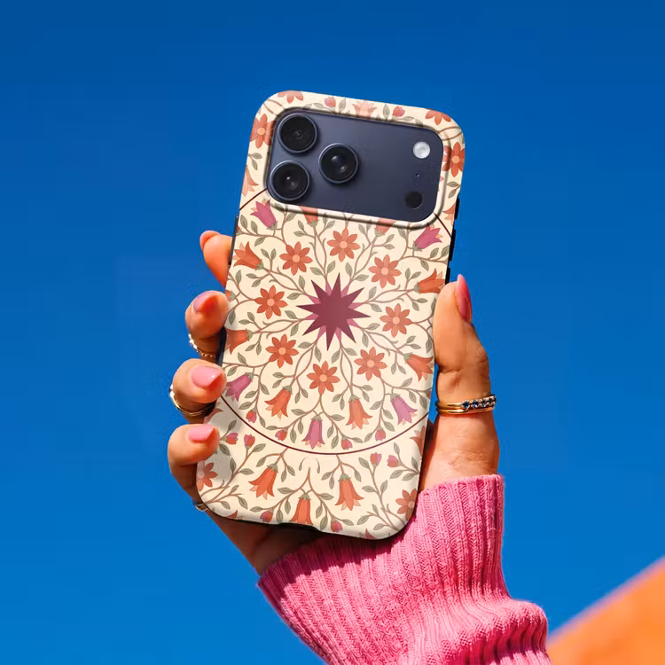 Telefoonhoesje Toughcase - Bloemen - Mandala - Decoratief - Rood — 2