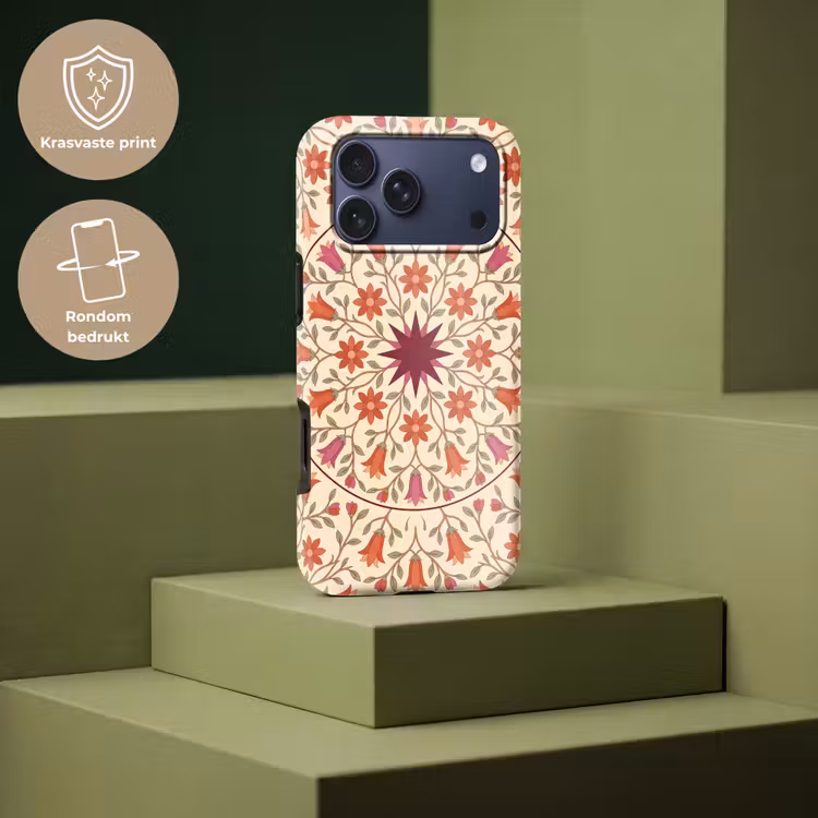 Telefoonhoesje Toughcase - Bloemen - Mandala - Decoratief - Rood — 7