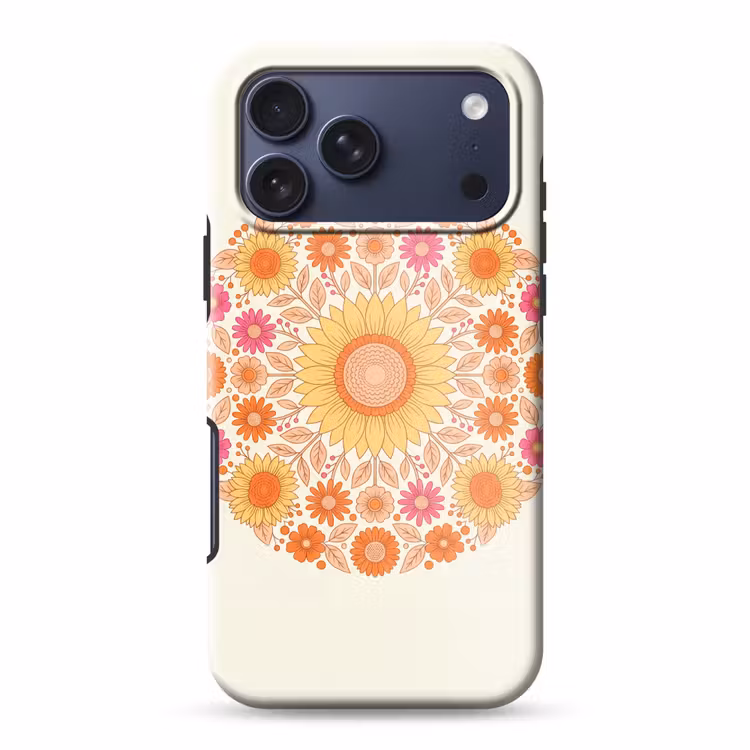 Telefoonhoesje Toughcase - Bloemen - Mandala - Patroon - Kleurrijk — 1
