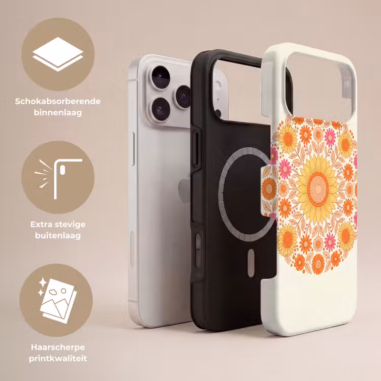Telefoonhoesje Toughcase - Bloemen - Mandala - Patroon - Kleurrijk — 3