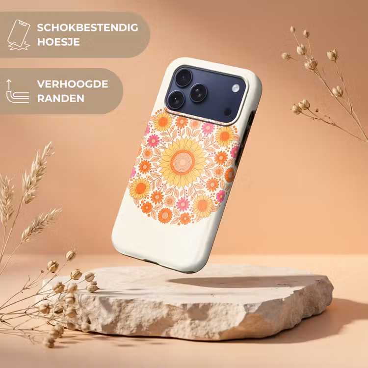 Telefoonhoesje Toughcase - Bloemen - Mandala - Patroon - Kleurrijk — 5