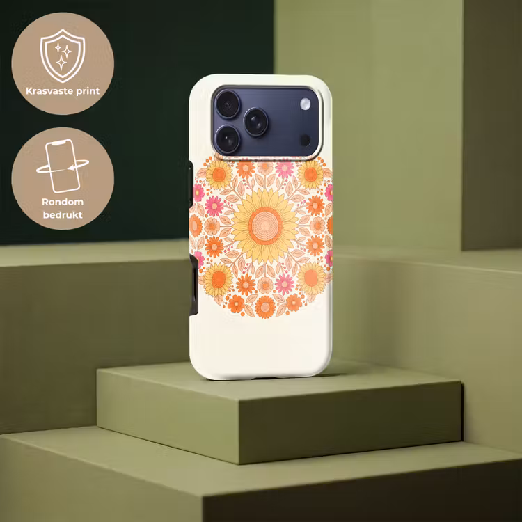 Telefoonhoesje Toughcase - Bloemen - Mandala - Patroon - Kleurrijk — 7