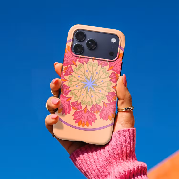Telefoonhoesje Toughcase - Bloemen - Patroon - Abstract - Roze - Decoratief — 2