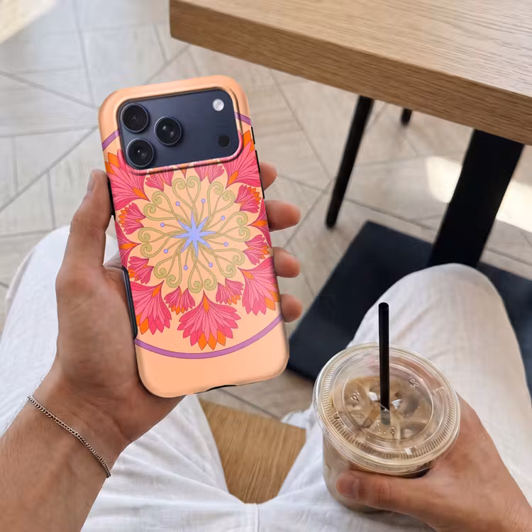 Telefoonhoesje Toughcase - Bloemen - Patroon - Abstract - Roze - Decoratief — 4