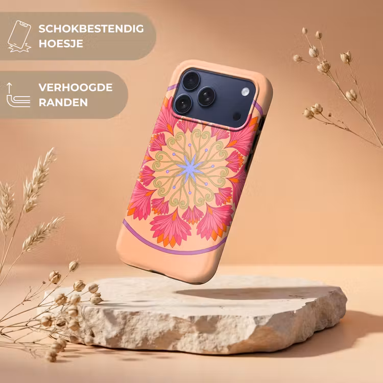 Telefoonhoesje Toughcase - Bloemen - Patroon - Abstract - Roze - Decoratief — 5