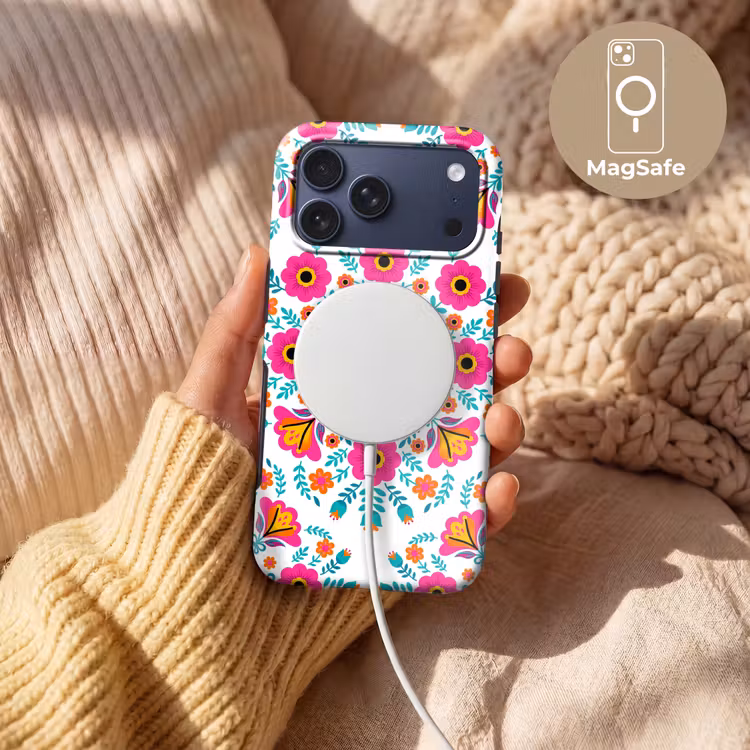 Telefoonhoesje Toughcase - Bloemen - Vogel - Patroon - Kleurrijk - Modern — 8