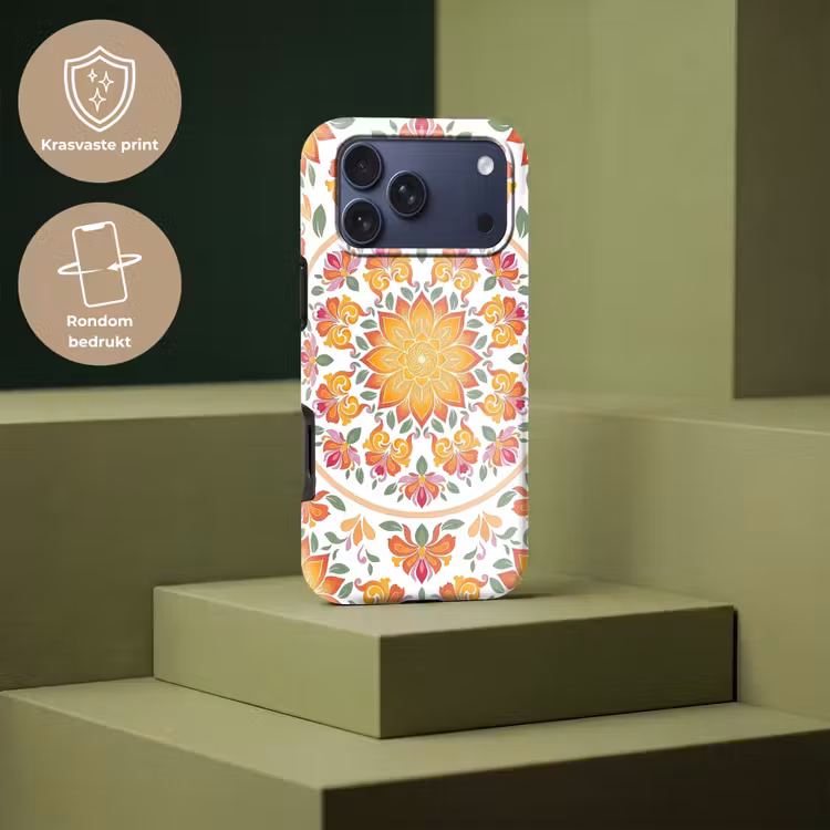 Telefoonhoesje Toughcase - Mandala - Bloemen - Decoratie - Kleurrijk - Abstract — 7
