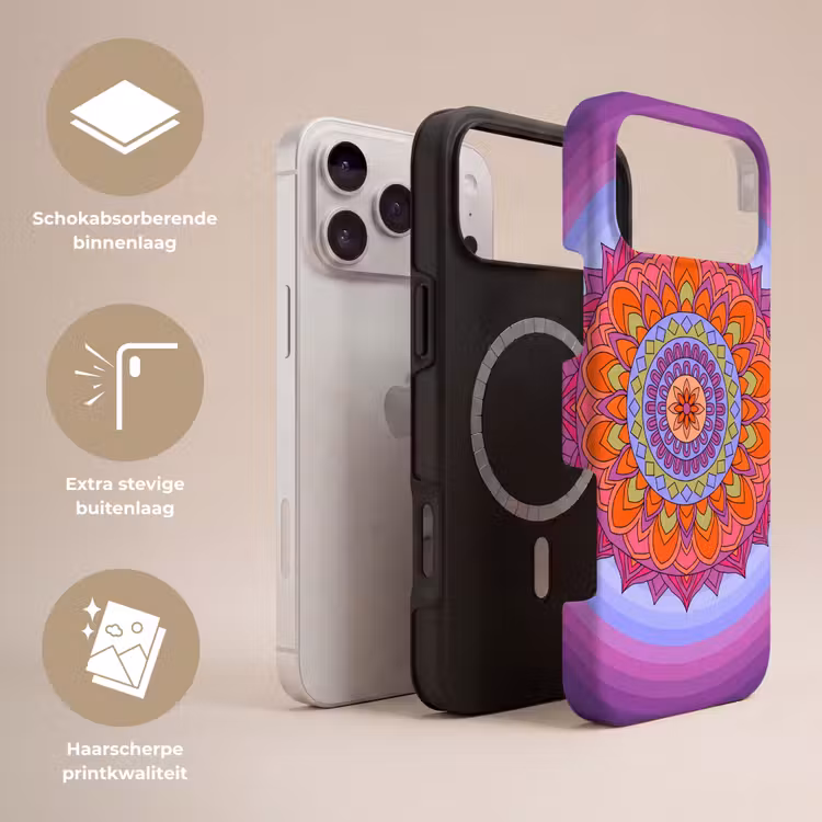 Telefoonhoesje Toughcase - Mandala - Cirkel - Abstract - Kleurrijk - Patroon — 3