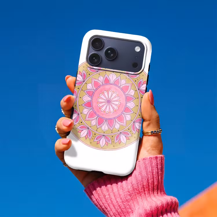 Telefoonhoesje Toughcase - Mandala - Patroon - Kunst - Aquarel - Roze — 2