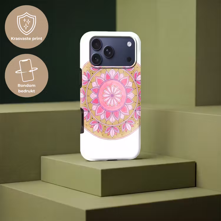 Telefoonhoesje Toughcase - Mandala - Patroon - Kunst - Aquarel - Roze — 7