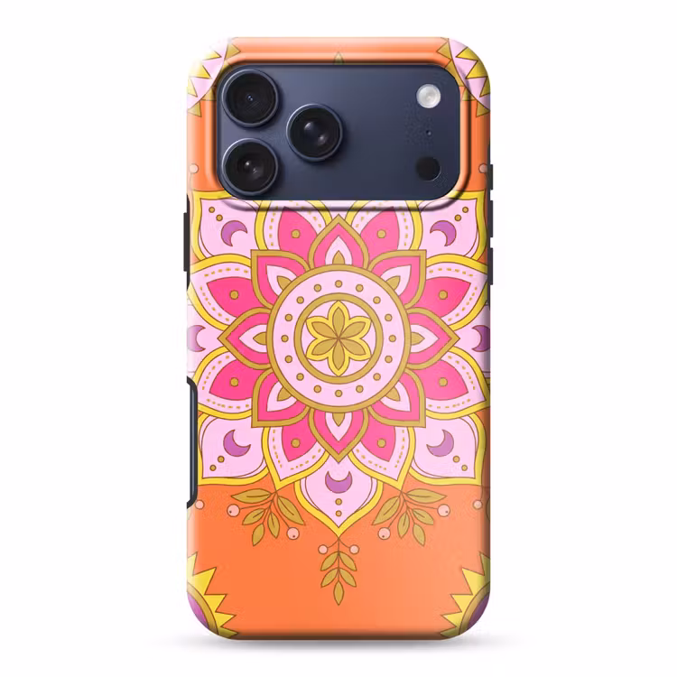 Telefoonhoesje Toughcase - Patroon - Bloemmotief - Decoratie - Abstract - Roze — 1
