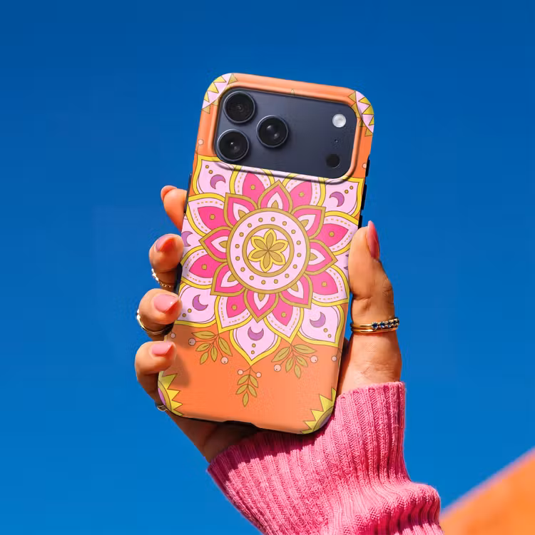 Telefoonhoesje Toughcase - Patroon - Bloemmotief - Decoratie - Abstract - Roze — 2