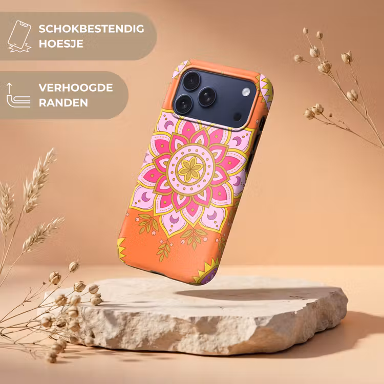 Telefoonhoesje Toughcase - Patroon - Bloemmotief - Decoratie - Abstract - Roze — 5
