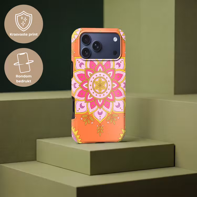 Telefoonhoesje Toughcase - Patroon - Bloemmotief - Decoratie - Abstract - Roze — 7