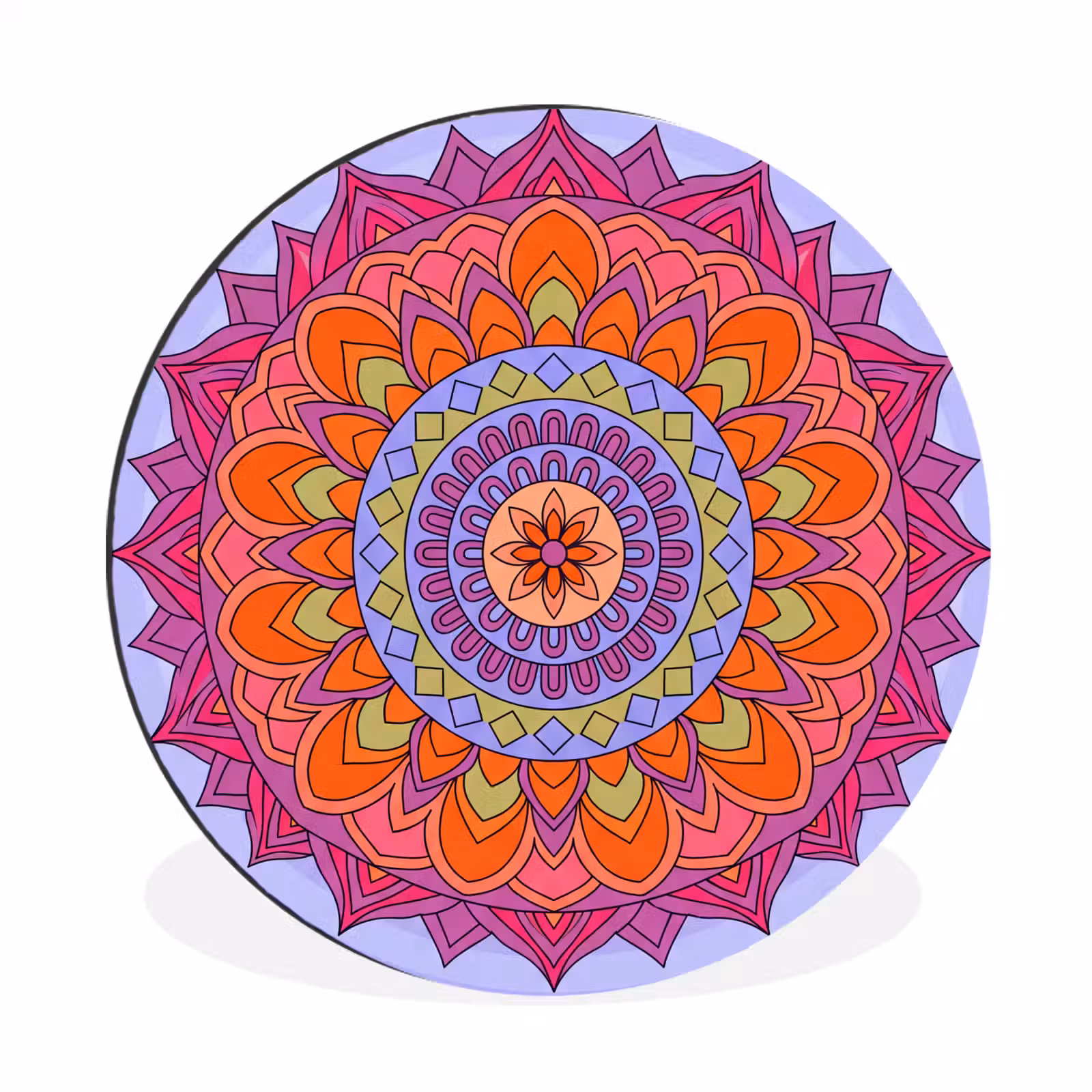 Wandcirkel - Aluminium - Mandala - Cirkel - Abstract - Kleurrijk - Patroon — 1