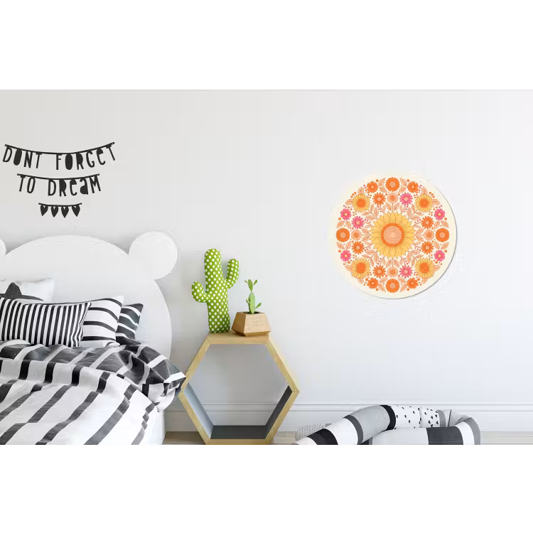 Wandcirkel - Aluminium - Bloemen - Mandala - Patroon - Kleurrijk — 5
