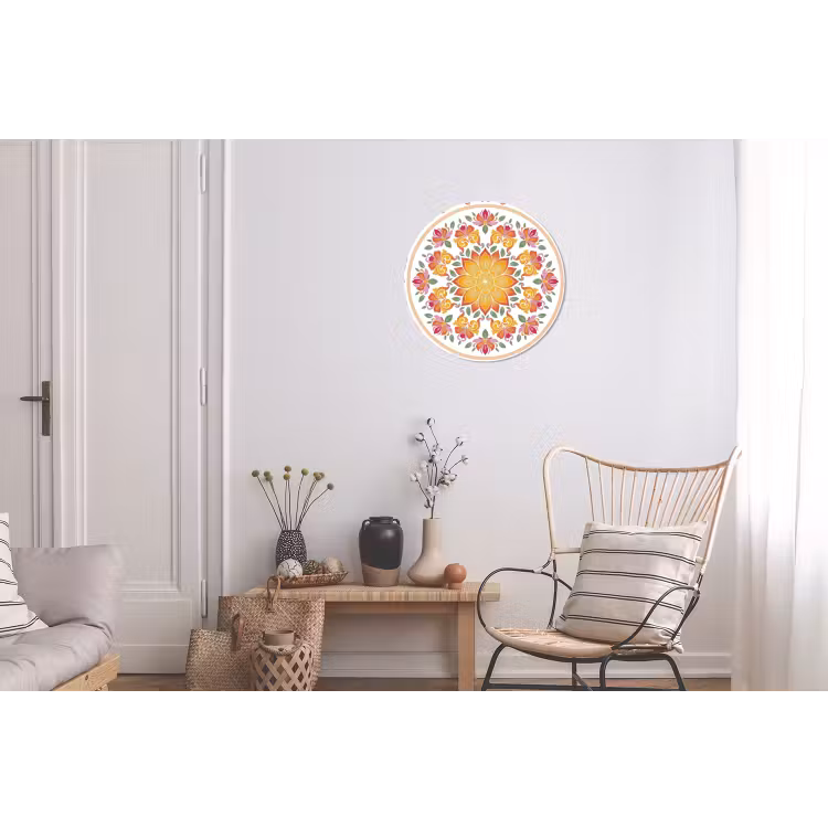 Wandcirkel - Aluminium - Mandala - Bloemen - Decoratie - Kleurrijk - Abstract — 2