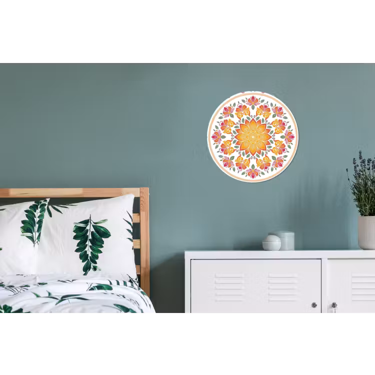 Wandcirkel - Aluminium - Mandala - Bloemen - Decoratie - Kleurrijk - Abstract — 4