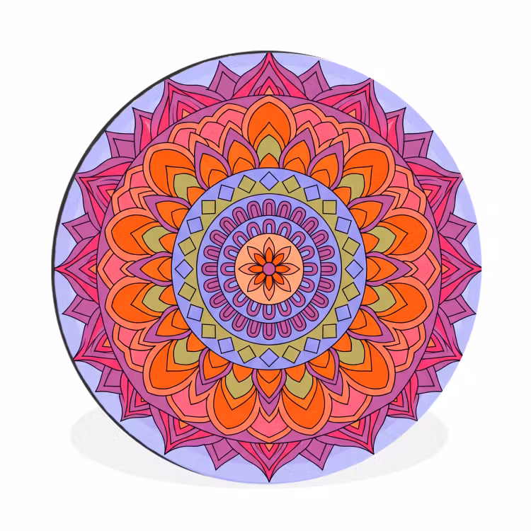 Wandcirkel - Aluminium - Mandala - Cirkel - Abstract - Kleurrijk - Patroon — 1
