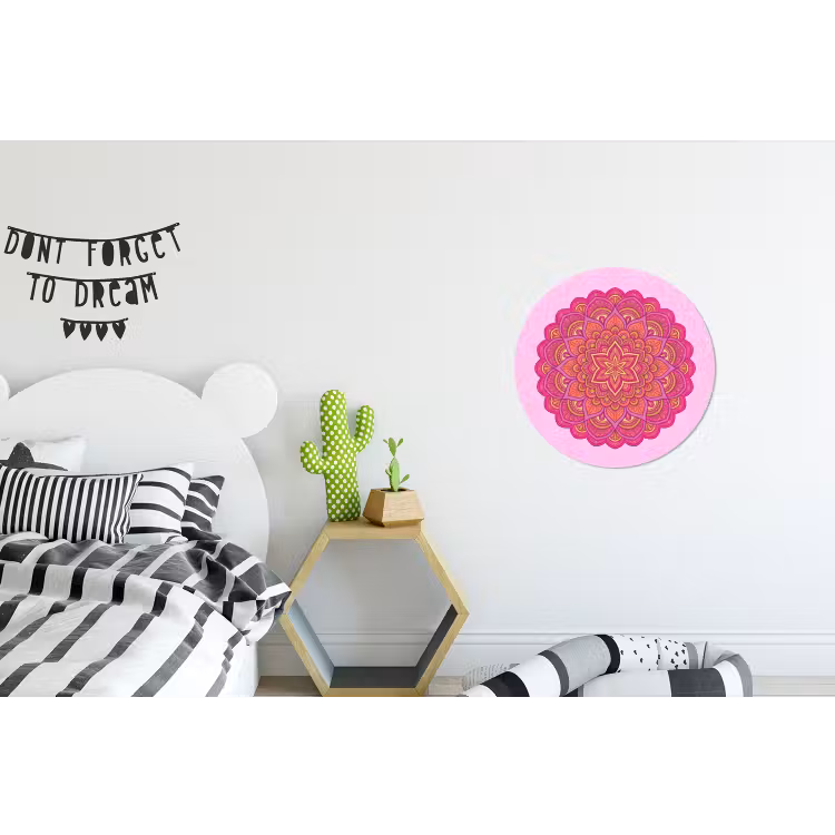 Wandcirkel - Aluminium - Mandala - Cirkel - Spiritueel - Oosters - Roze — 5