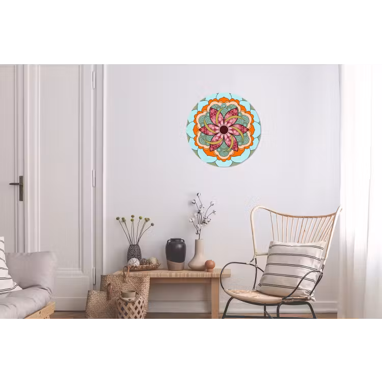 Wandcirkel - Aluminium - Mandala - Geometrisch - Kunst - Decoratief - Kleurrijk — 2