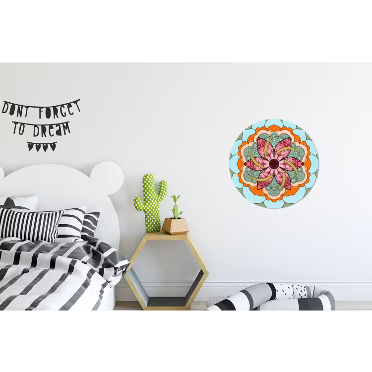 Wandcirkel - Aluminium - Mandala - Geometrisch - Kunst - Decoratief - Kleurrijk — 5