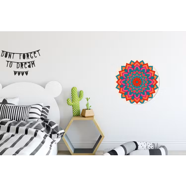 Wandcirkel - Aluminium - Mandala - Patroon - Abstract - Kleurrijk - Modern — 5